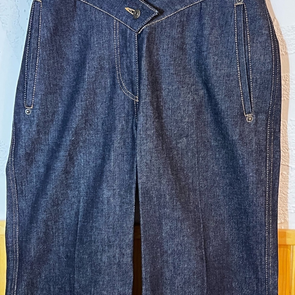 NWOT GUDU Capsule Asymmetric Wide Leg Trousers/Jeans Sz-M - Picture 3 of 7